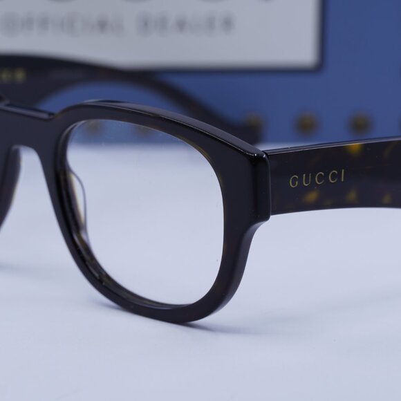 Gucci GG1429O 002 Square Eyeglasses 54mm - Dark Havana - Picture 6 of 12
